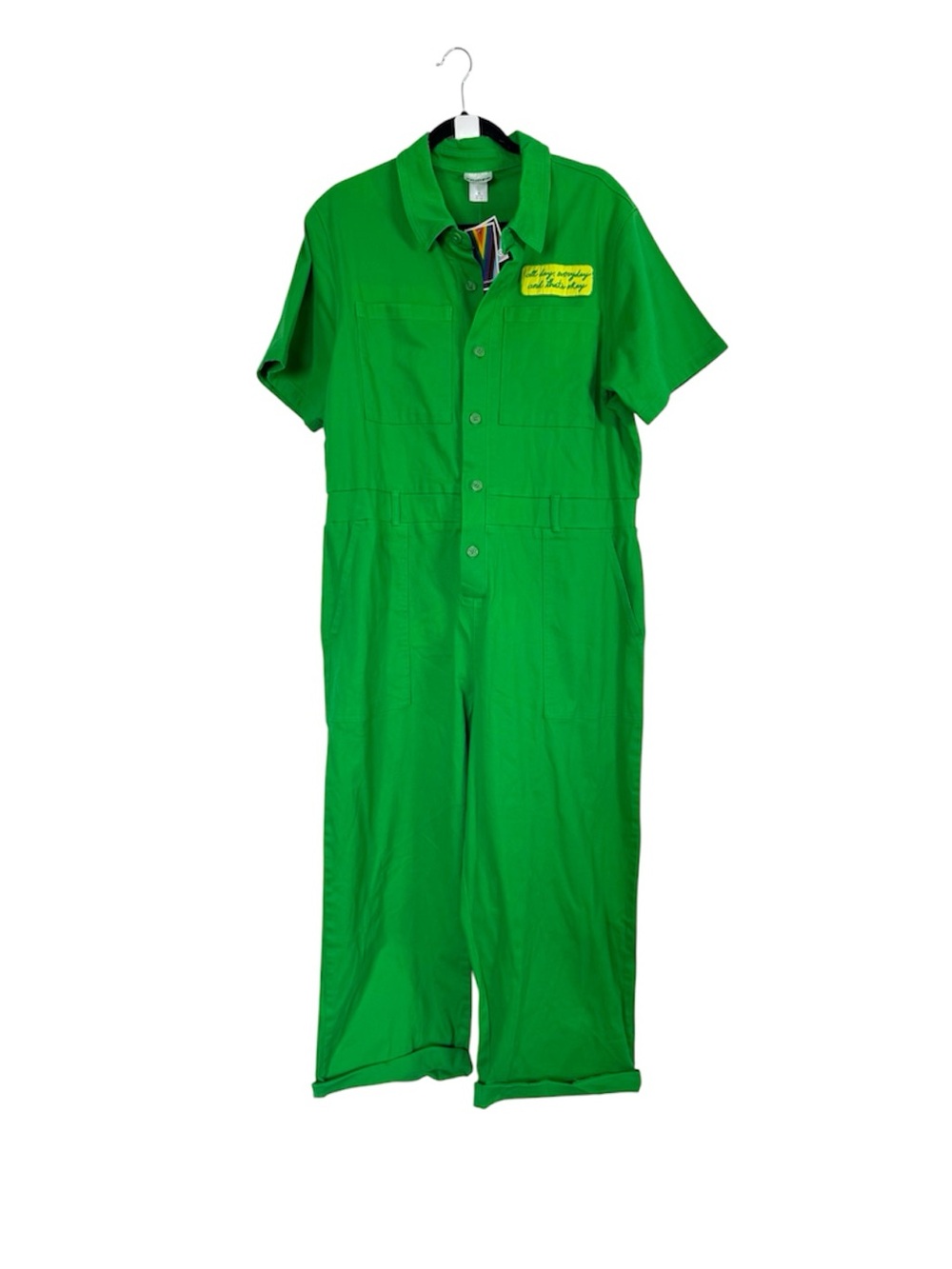 PRIDE Jumpsuit Short Sleeve Button Front Coveralls Gay All Day NEW